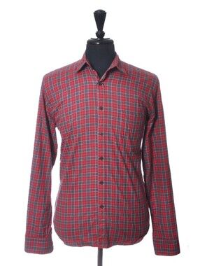 Steven Alan Red Check Cotton Shirt XL 38065